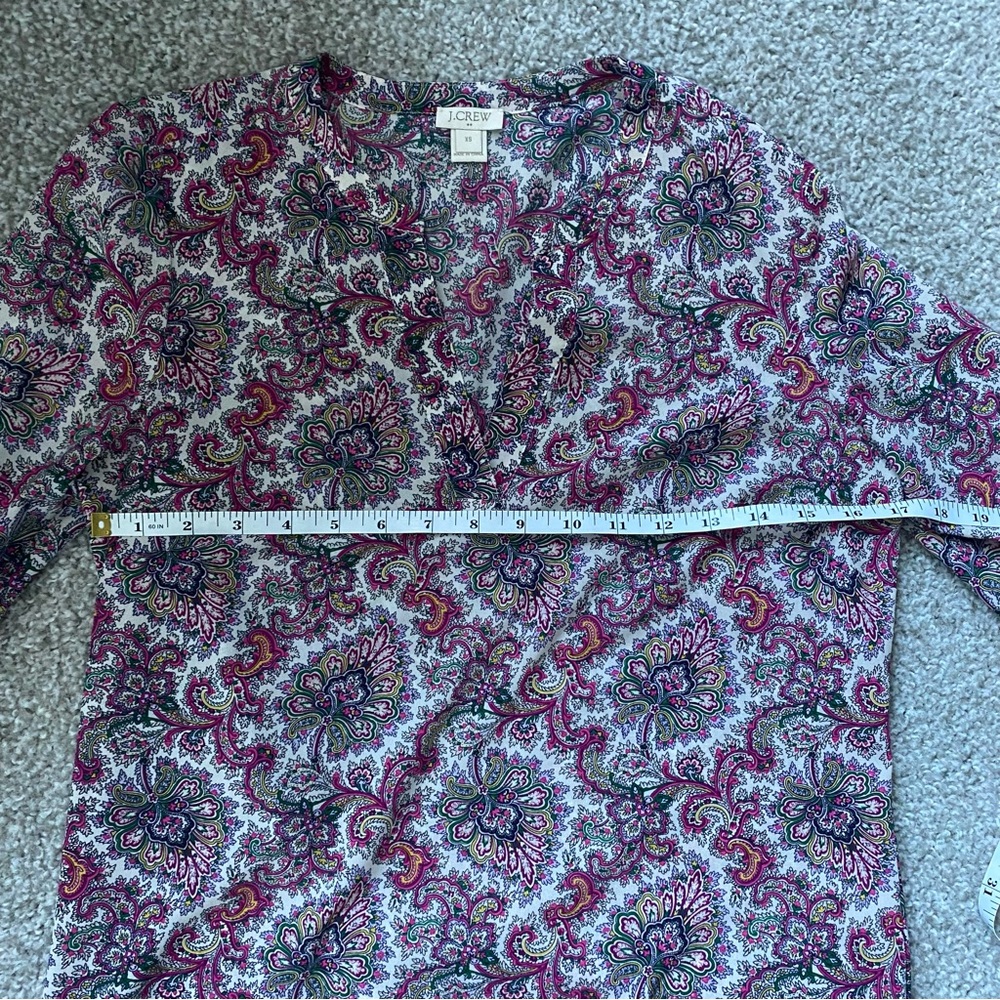 J CREW Paisley Bell Sleeved Blouse - Picture 8 of 8